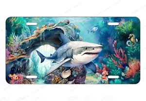 Ocean Shark Coral Reef fish License Plate Auto Car Bike Motorcycle ATV Wall Sign - Picture 1 of 11