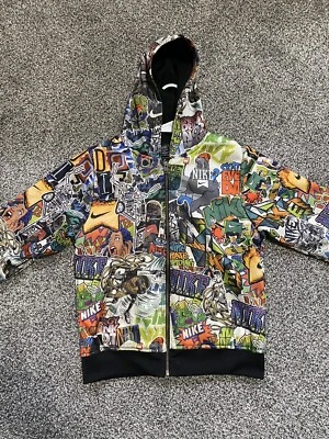 NIKE Jóvenes Niños Monopatín Patinaje Chaqueta Sudadera con Capucha Gráfico Calavera Cremallera Talla M Foto 1 de 4