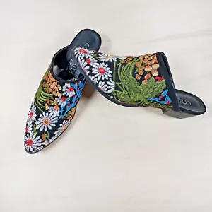 Coconuts by Matisse Floral Embroidered Mules Slip-On Flats Women's Size 7.5 West - Picture 1 of 12