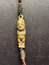 Selten Antique Ethnisch Armband Mit Möglicherweise Ein Bronze Tiki God Ornament