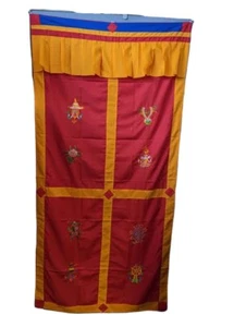 Nepalesische / Tibetische Buddhistische Glückszeichen Türvorhang (173 cm x 86 cm) - Bild 1 von 6