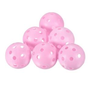 12Pcs Golf Practice Balls 41mm Air Flow Hollow Training with Holes Pink