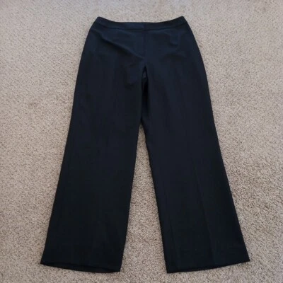 Evan Picone 正装裤子女式 12 码黑色人字形衬里 32x29 高腰 — 第 1/4 张图片