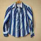 Vintage Tommy Hilfiger Y2K Medium Petite Blue White Stripe Button Down Shirt