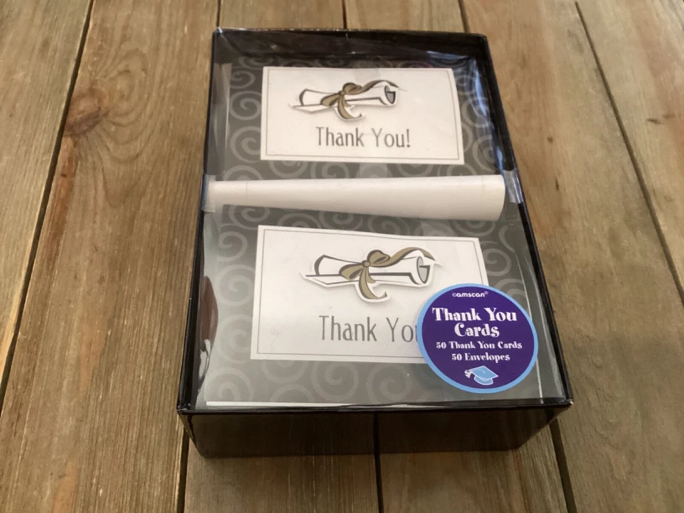 Diploma de graduación agradecimiento 50 tarjetas/sobres recuerdos de celebración en blanco Foto 1 de 1