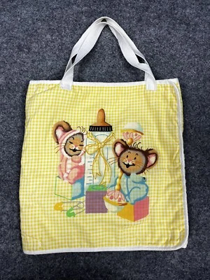 Bolsa de almohadilla cambiadora de pañales para bebé vintage acolchada sonajero de biberón años 70 MCM Foto 1 de 4