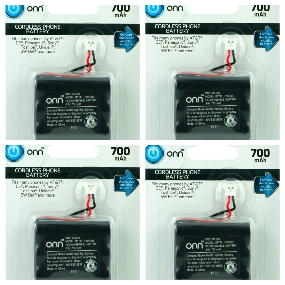 ONN ONB16TE003 Cordless Phone Battery 3.6v 700mah NiMH