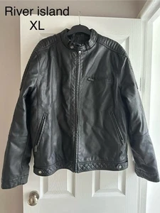 River Island Men’s Leather Jacket - Picture 1 of 3