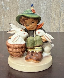 Goebel Hummel Figurine “Playmates” 58/0 – W. Germany – TMK6 – Boy with Rabbits - Picture 1 of 5
