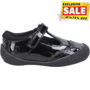 Hush Puppies Mabel Patent Leather Infant Girls School Shoes Black - Picture 1 of 5