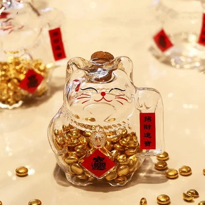 Salvadanaio in vetro trasparente, decorazione per scrivania, camera da - Immagine 1 di 4