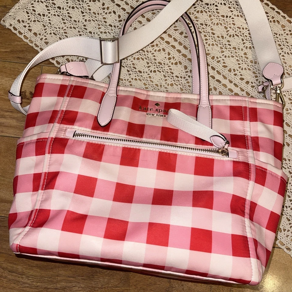 Bolso de picnic Kate Spade a cuadros rojos Foto 1 de 4