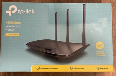 Wireless Router TP-Link 450Mbps (TL-WR940N) Range Extender Fast Internet New - Image 1 of 4