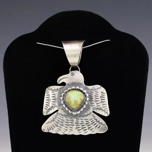 INDIANER NAVAJO SILBER & PALOMINO DONNERVOGEL ANHÄNGER VON CHIMNEY BUTTE - Bild 1 von 6