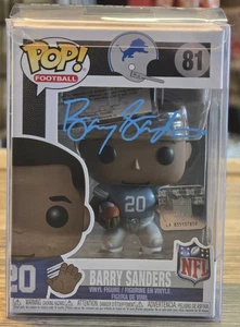 Barry Sanders Signed Detroit Lions NFL Legends Funko Pop Doll #81 - SCHWARTZ COA - Picture 1 of 8