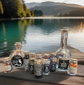 Set Of 9 Potion Bottles - Halloween Decorations - BRAND NEW - Picture 1 of 3