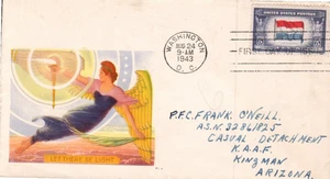 WW2 OVERRUN COUNTRIES - NETHERLANDS #913 AUG 24 1943 WASHINGTON DC FDC - Picture 1 of 1