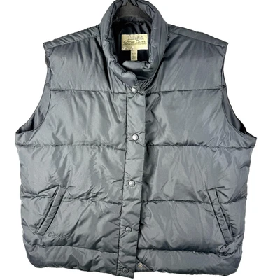 Vest Cabela's Goose Down Puffer Men's XL Gray Snap Front Quilted Insulated Warm - Image 1 of 4
