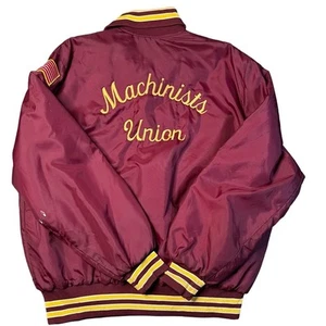 Vintage Bomber Varsity Jacket Lodge 1746 Machinists and Aerospace Union Size XL - Picture 1 of 6