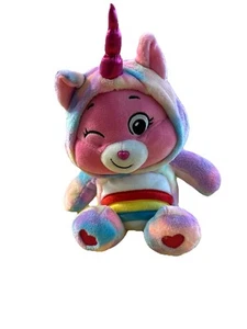 Care Bears Cheer Bear Unicorn Plush 12" Hoodie Friends Collector Pink Rainbow - Picture 1 of 2
