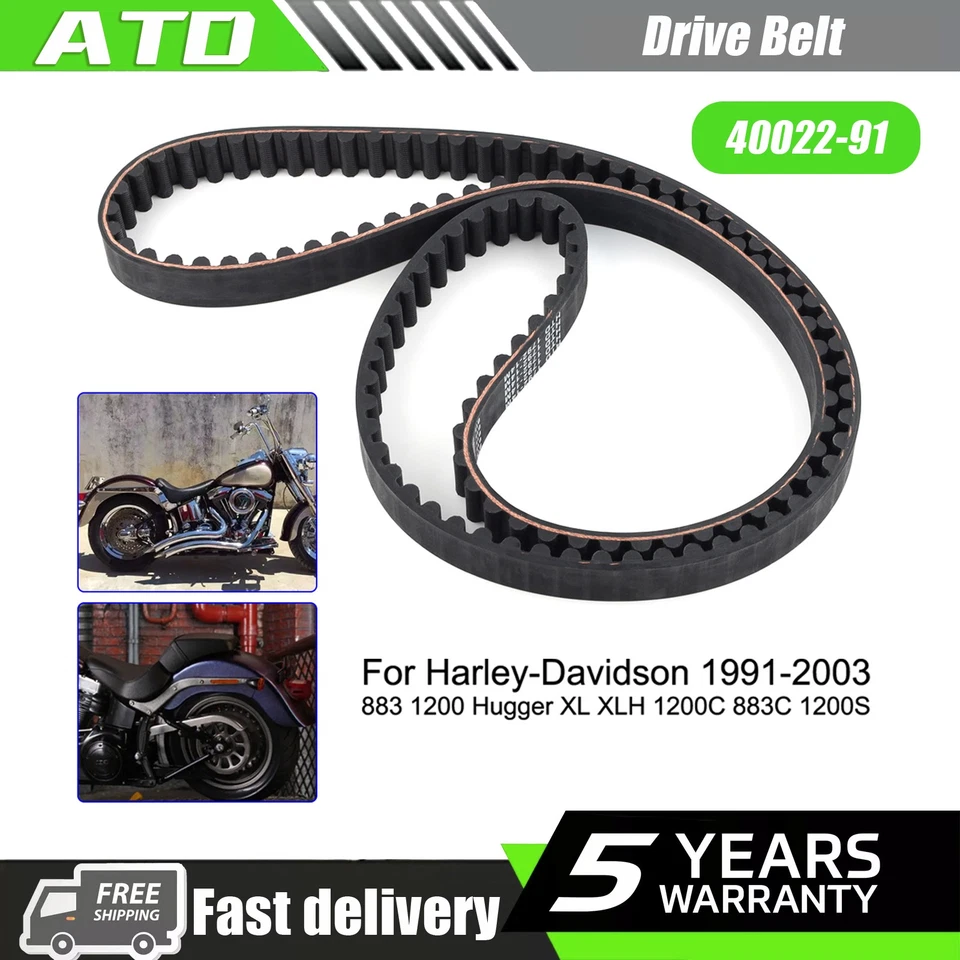 For Harley Davidson Sportster 883 1200 128 Tooth Rear Wheel Drive Belt 40022-91. - Image 1 of 4