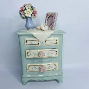 SUBERTO Porcelain Music Box Dresser RARE 8X4X3 - Picture 1 of 8