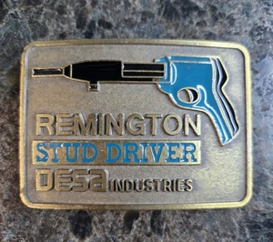 Vintage 1970er neuwertig Remington Werkzeuge Nietendreher Messing Gürtelschnalle Desa  - Bild 1 von 3