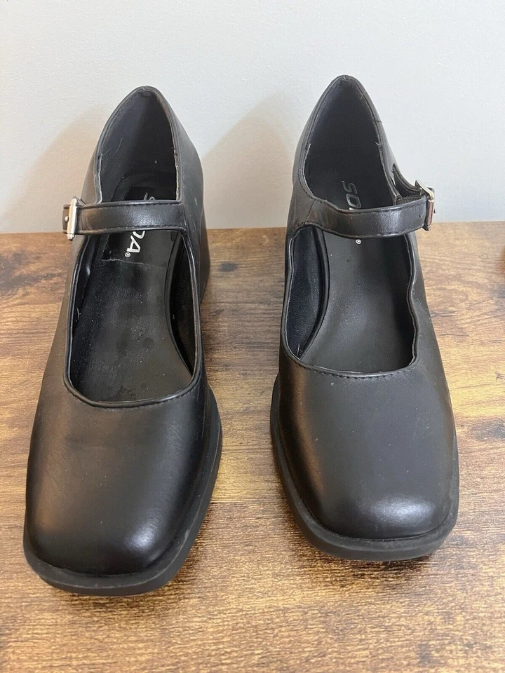 Zapatos Mary Jane Gruesos Plataforma Tacón Bloque Gótico Emo Wednesday Adams Grunge 6.5 Foto 1 de 4