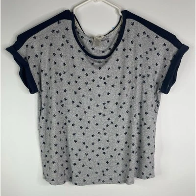 Женский пижамный топ Lucky Brand со звездным принтом контрастные манжеты только 3X - Изображение 1 из 4