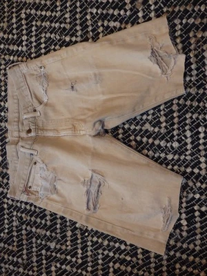 Shorts jeans jeans desgastado Ralph Lauren tamanho 32 bronzeado - Imagem 1 de 4