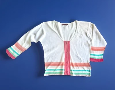 XLNT Girls SZ 10 Missoni Finest Knit Italian Cotton Designer Cardigan White $380 - Image 1 of 4