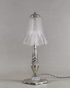 DEGUE : FRENCH 1930 ART DECO LAMP ............. lampe plated bronze muller era - Picture 1 of 8