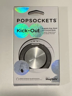 PopSockets Kick-Out MagSafe Round Phone Grip & Stand Ring for iPhone Alum Silver - Image 1 of 2