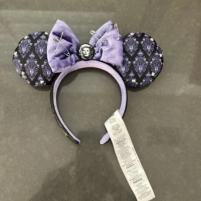 Mansión embrujada de los parques de Disney 2021 diadema orejas papel tapiz púrpura Madame Leota  Foto 1 de 4