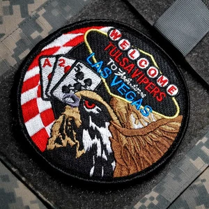 GENERAL DYNAMICS F-16 FIGHTING FALCON SWIRL INSIGNIA SSI: TULSAVIPERS Las Vegas - Picture 1 of 12