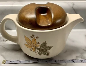 Vintage Waechtersbach West Germany Teapot Stoneware with Lid Brown Leaves - Picture 1 of 9