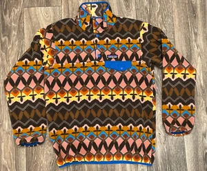 Patagonia Synchilla Snap-T Fleece Pullover Companions Big Anthos Aztec Pink XS - Picture 1 of 6