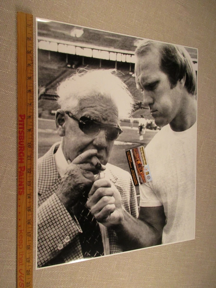 Terry Bradshaw & Art Rooney, Steelers - famosa foto de charuto - tamanho 16x20 - Imagem 1 de 1