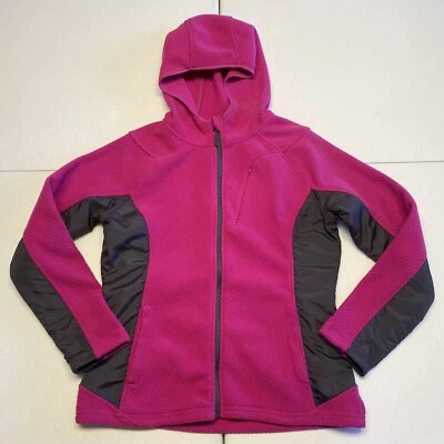 Snozu Performance Womens Medium Pink Gray Full Zip Fleece Hoodie Jacket Ladies - Image 1 of 4