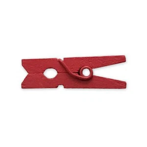 Wooden Mini Clothespins 100 Per Pack 1" 2.5cm Red - Picture 1 of 7