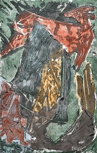 Emil Sorge *1957 Stolberg / Farbholzschnitt 1990 "Frau und Rehbock" Aachen Probe - Picture 1 of 24
