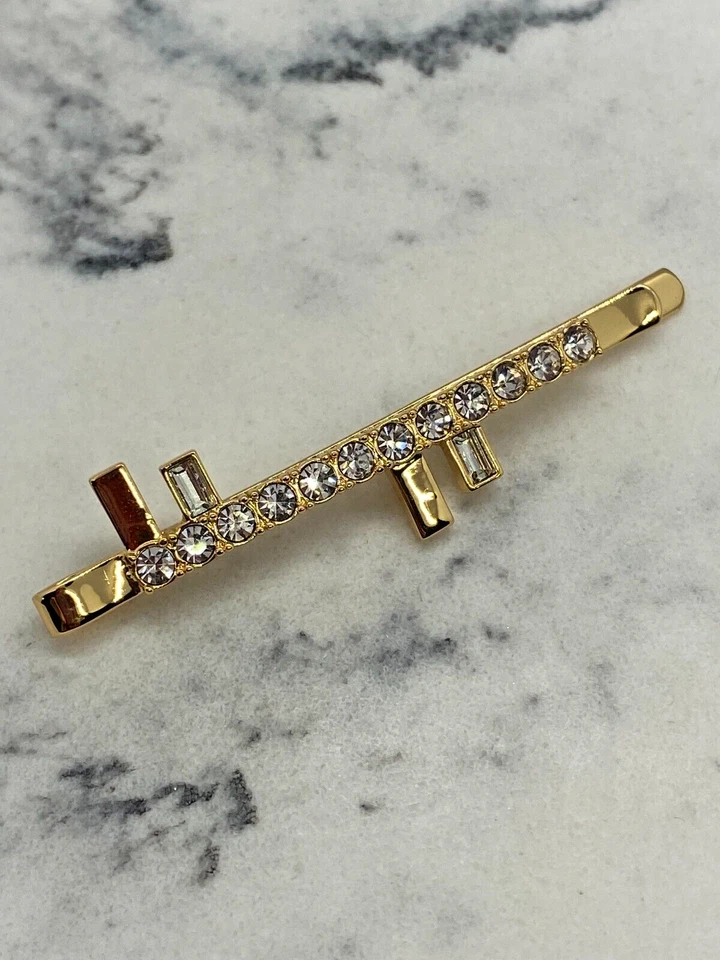 Auth FENDI FF Rhinestone Hair Clip - Pre owned / KD3311 - Image 1 of 4