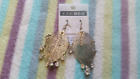 New Fashion Jewellery Engraved Leaf Leaves With Dangling Jewels Jeweled Earrings
