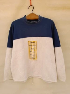 Vintage Reebok Sweater Mens XL Blue Light Grey Sweatshirt Embroidered Logo 80s - Picture 1 of 12