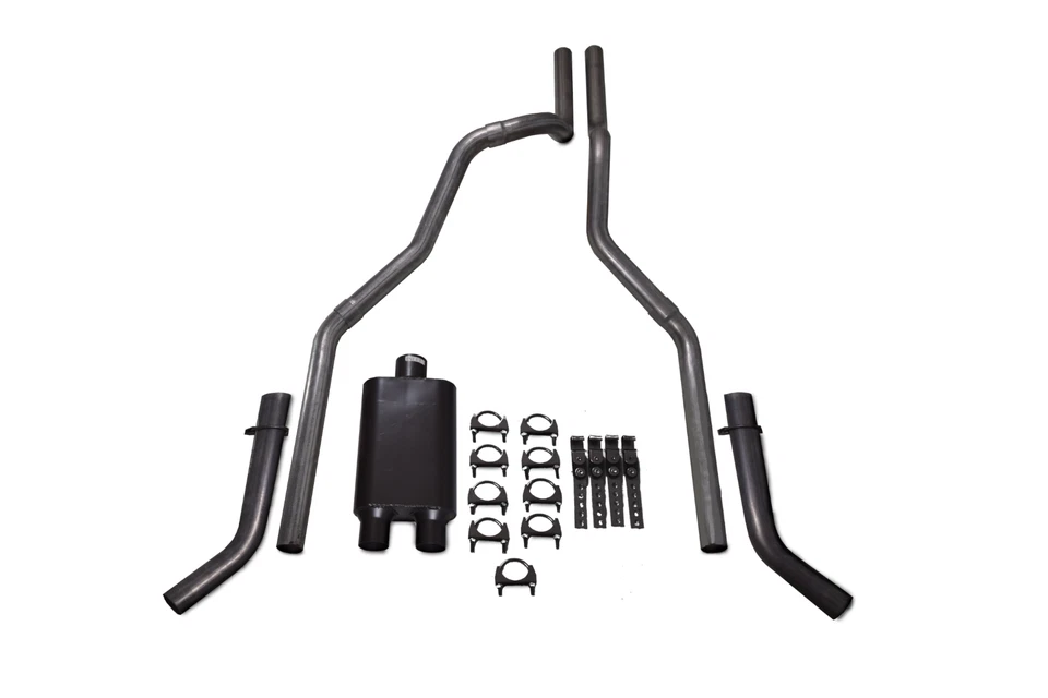 Kits de escape dobles Chevy GMC 1500 88-95 2,5" 2 cámaras silenciador salida esquina Foto 1 de 1