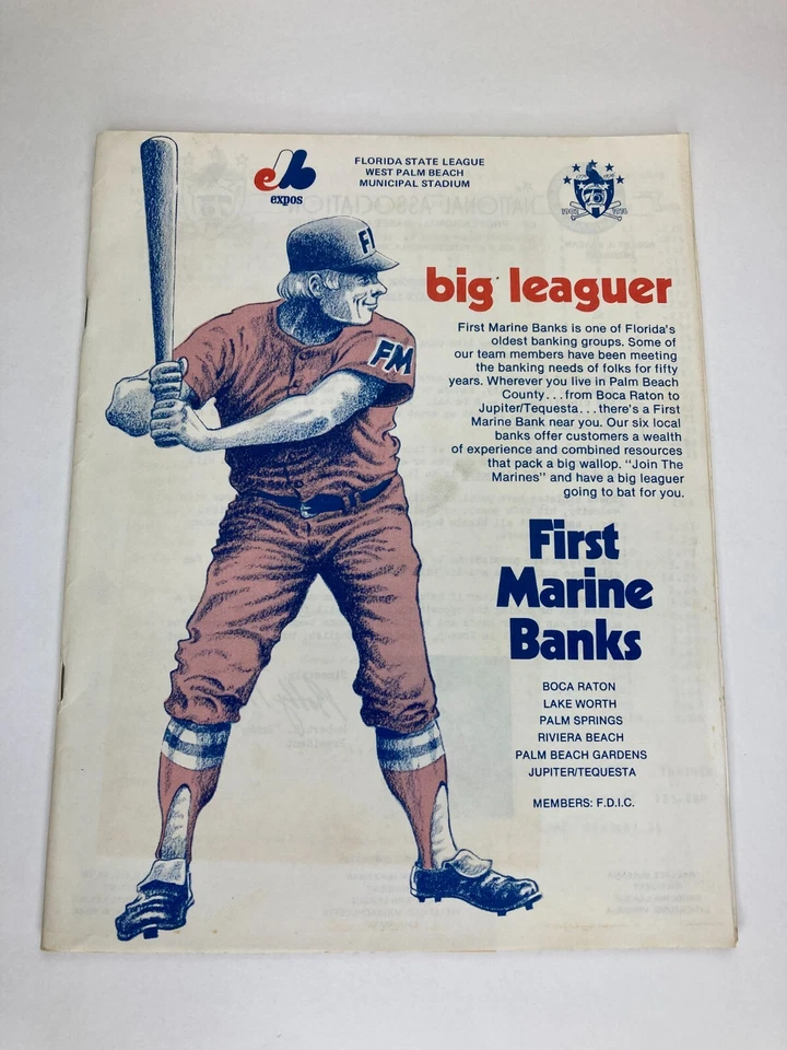 VTG West Palm Beach Expos Minor League Baseball Program 1976 Florida St League - Image 1 of 4