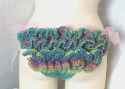 Haute Couture Rainbow Lace Ruffled Burlesque Knickers Panties Made to Order - Image 1 of 4