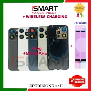 SCOCCA POSTERIORE PER IPHONE 15 PRO BACK COVER GLASS VETRO - Zdjęcie 1 z 2