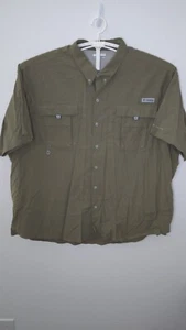 Columbia PFG Herren Big & Tall 4XL 4X XXXXL grün kurzärmliges belüftetes Hemd FS7047 - Bild 1 von 10