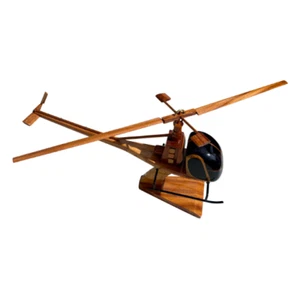 Modelo de avión de escritorio H23 Hiller madera de caoba - Imagen 1 de 4